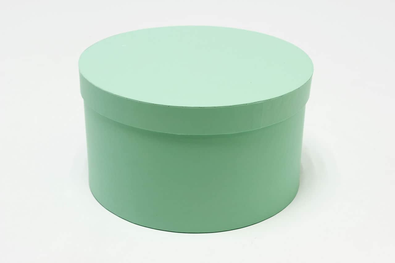 Коробка круг однотонная 24,5*13,8 см, Светло-зелёный (Арт) 721814/1533-2