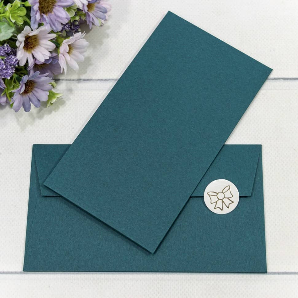 Конверт подарочный 16,9*9,4см Темно синий №1008