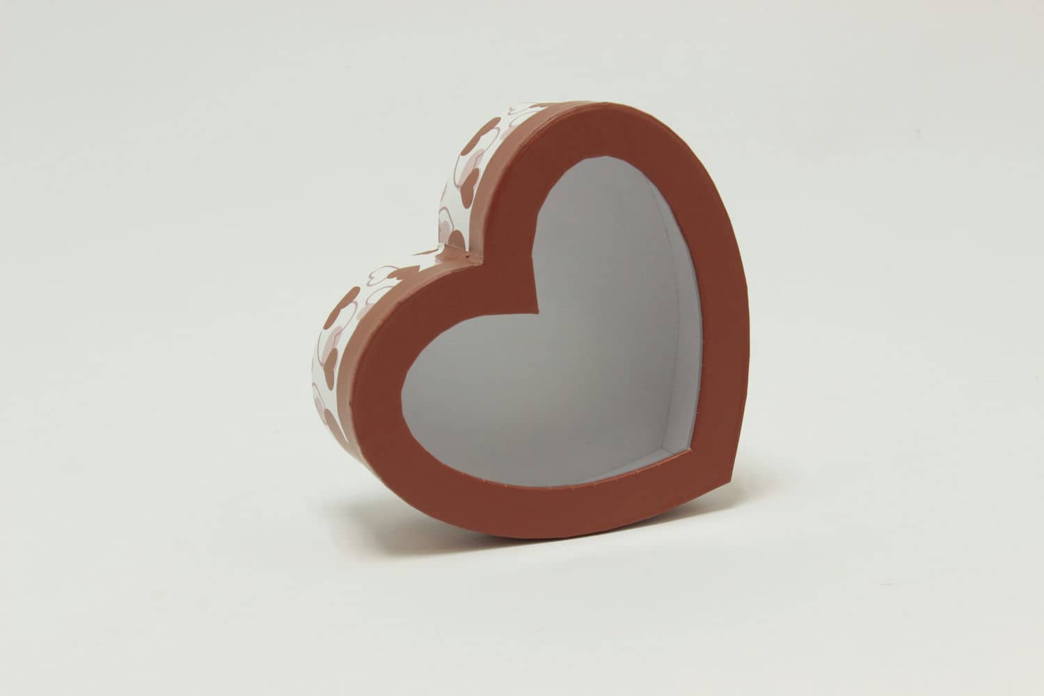 Коробка "Сердце" с прозрачной крышкой 15.5*14,5*5 см, Бордовый (Арт) 88037978-3