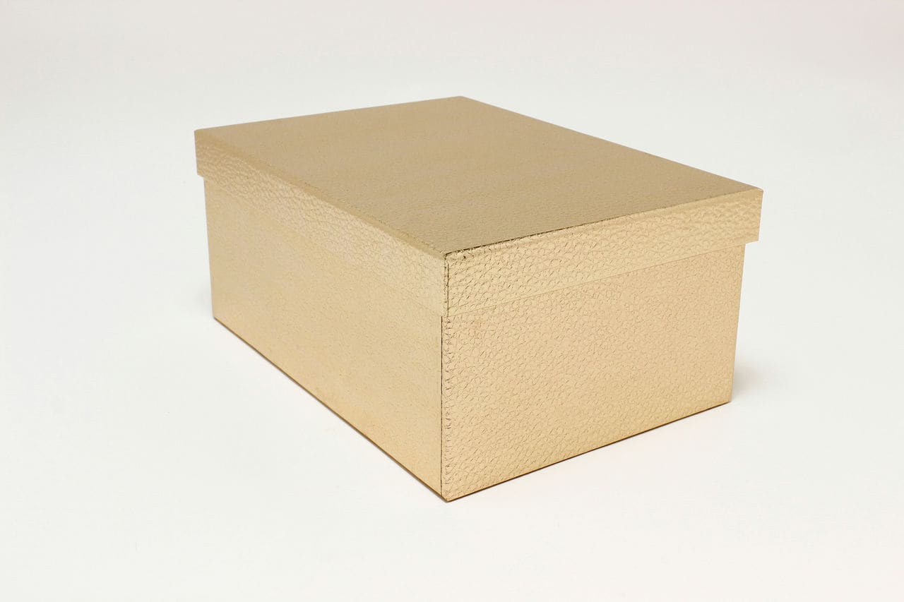 Коробка прямоугольник 37,5*26,5*16,5 см "Кожа крокодила" Бронзовый (Арт) 7210808/0004-5