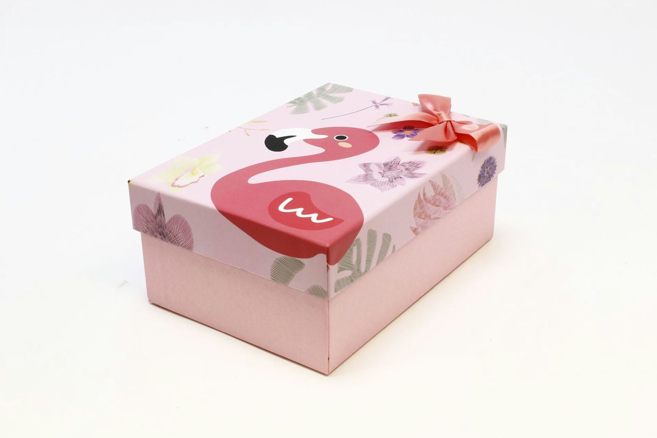 Коробка Прямоугольная 22,5*16*9,5 см "Фламинго на розовом фоне" (Арт) 720704/4-2