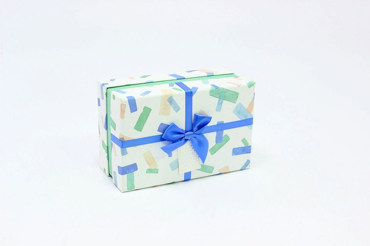 Подарочная коробка - Прямоугольник Круги разноцветные 14х17 h=11 см (Арт) 90003783