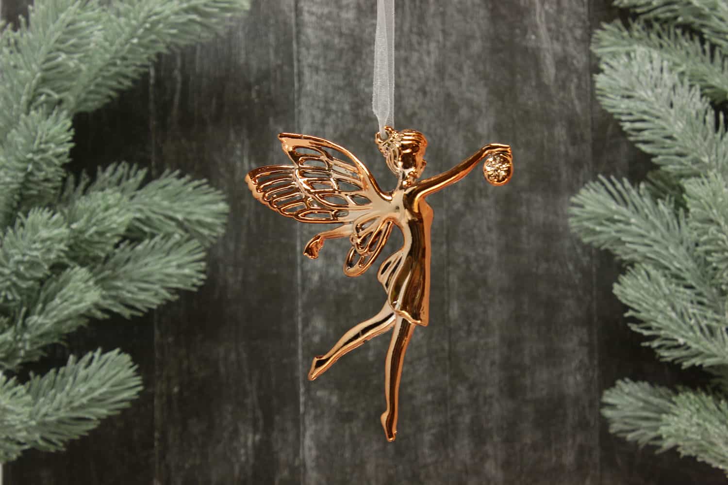 Украшение подвесное Фея (пластик), 12х11,3см, Розовое-золото