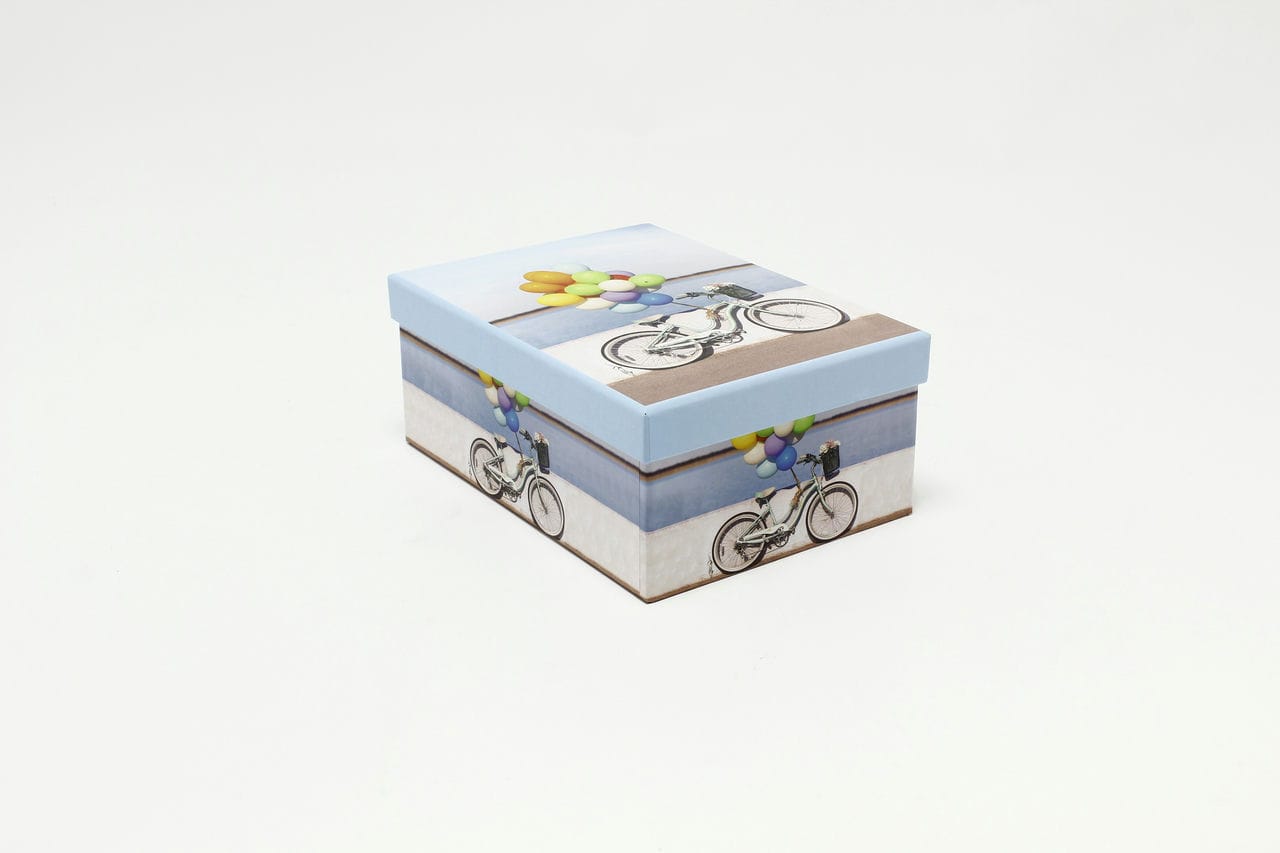 Коробка прямоугольная "Велосипед с шариками" 20,7*14,3*8,5 см (Арт) 721605/2218-8