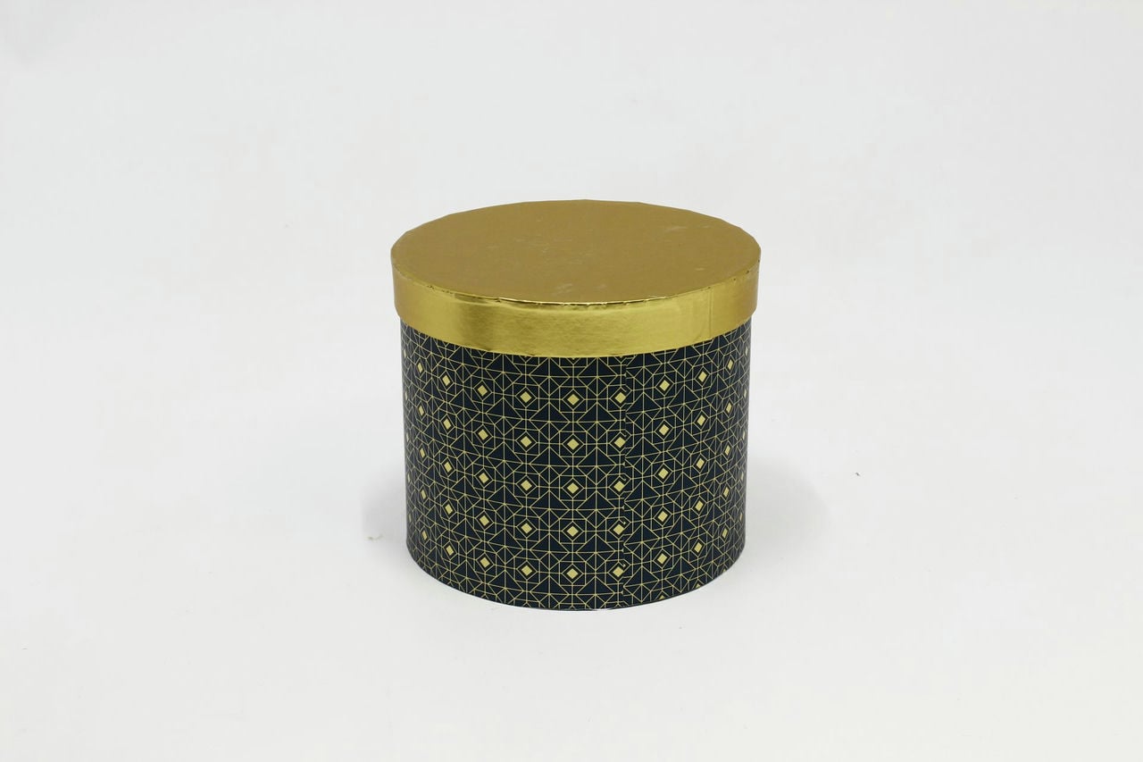 Коробка цилиндр "Геометрия" 17.5x14.6 см, Золото/Патиново-зелёном (Арт) 88002471-2