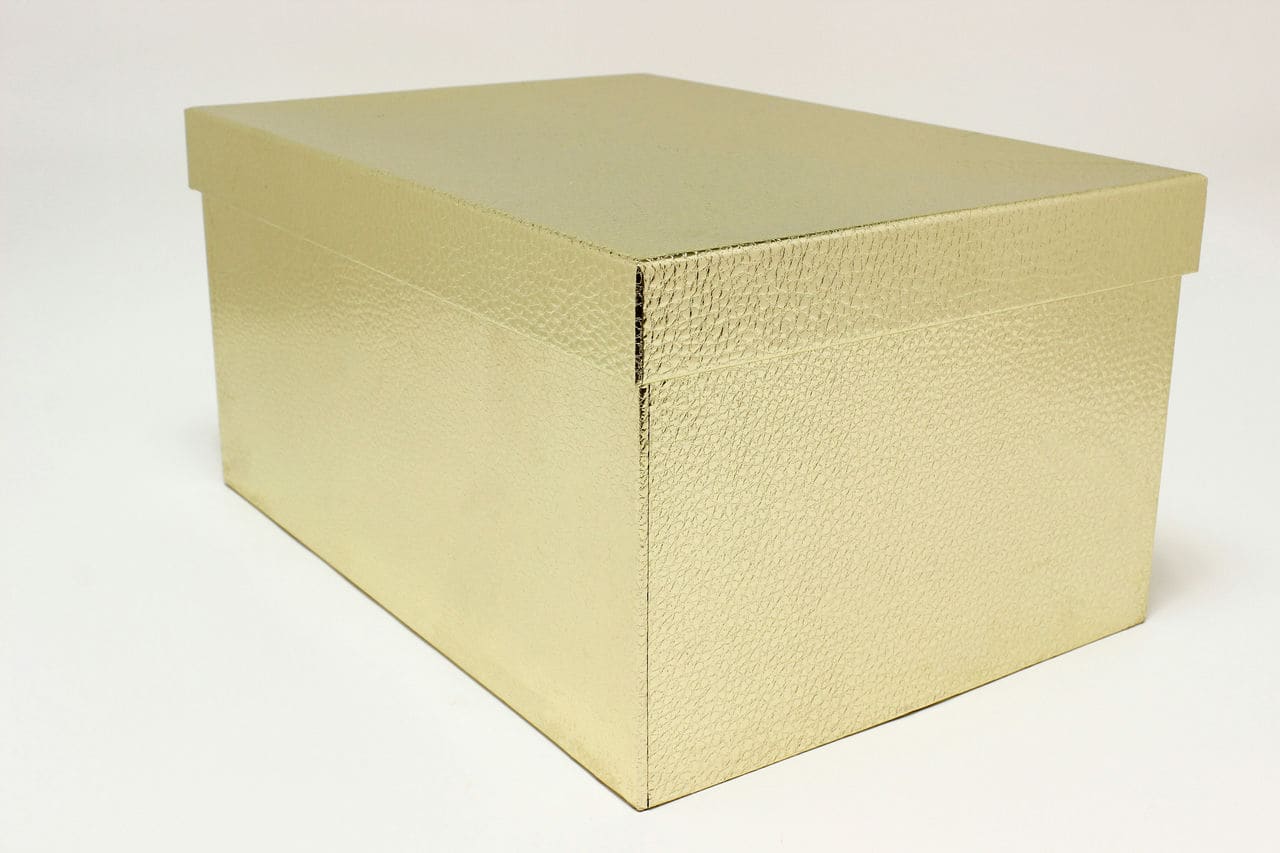Коробка прямоугольник 50*35*25 см "Кожа крокодила" Золотой (Арт) 7210808/0003-1