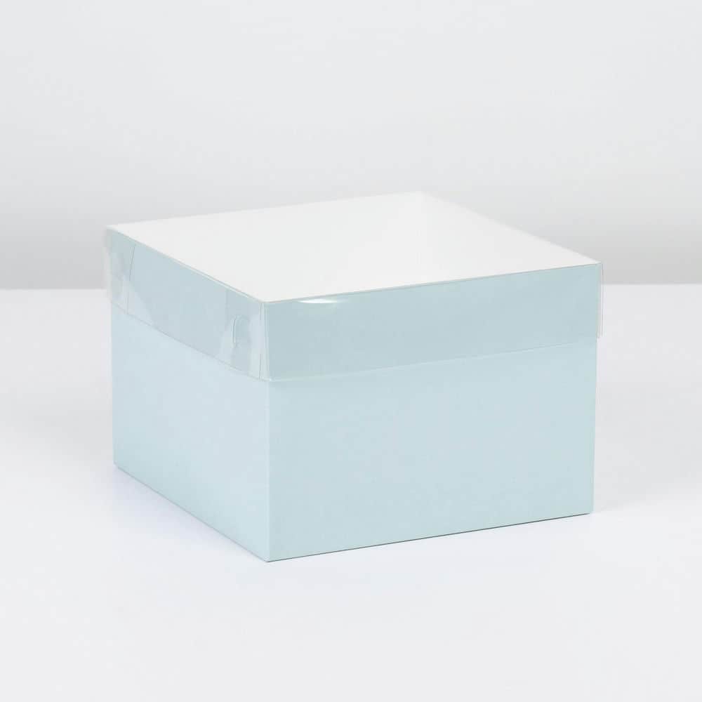 Коробка для цветов с PVC крышкой, мятная, 17 х 17 х 12 см 7081454