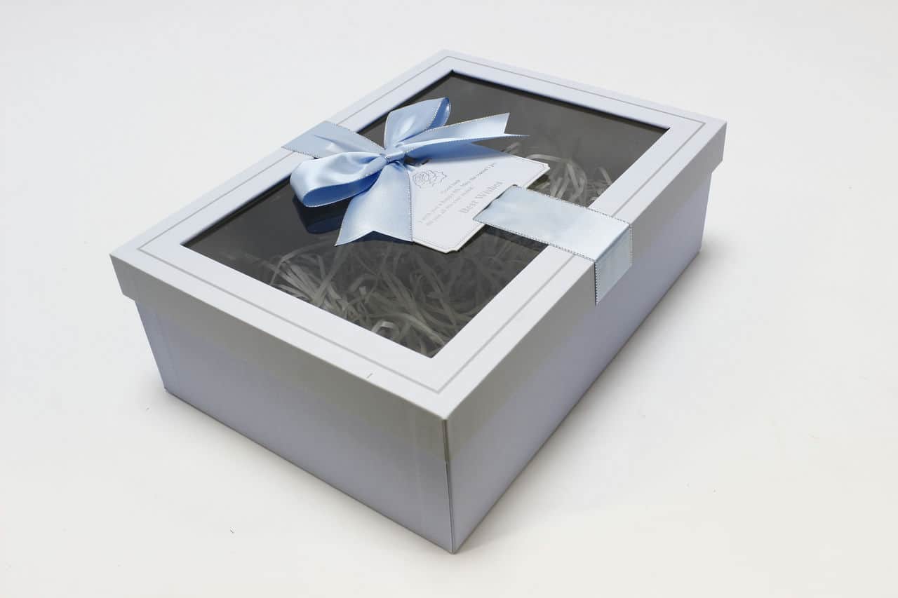 Коробка прямоугольник с окном "lux" 29*21*9,5 см, Голубой (Арт) 7291307/22-1А