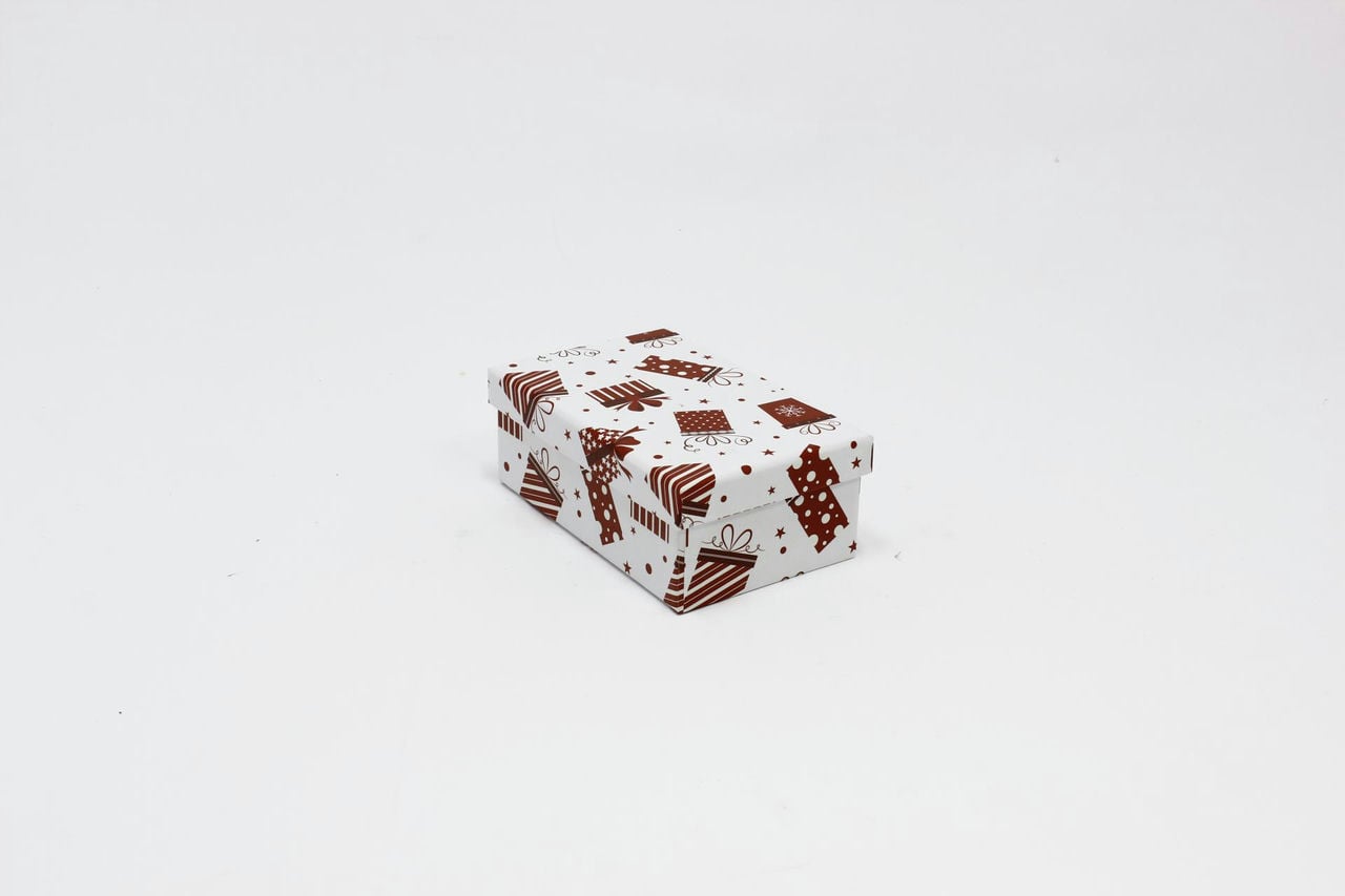 Коробка прямоугольная 16,8*10,8*6,5 см "Подарки" Белый (Арт) 730604/1689-10