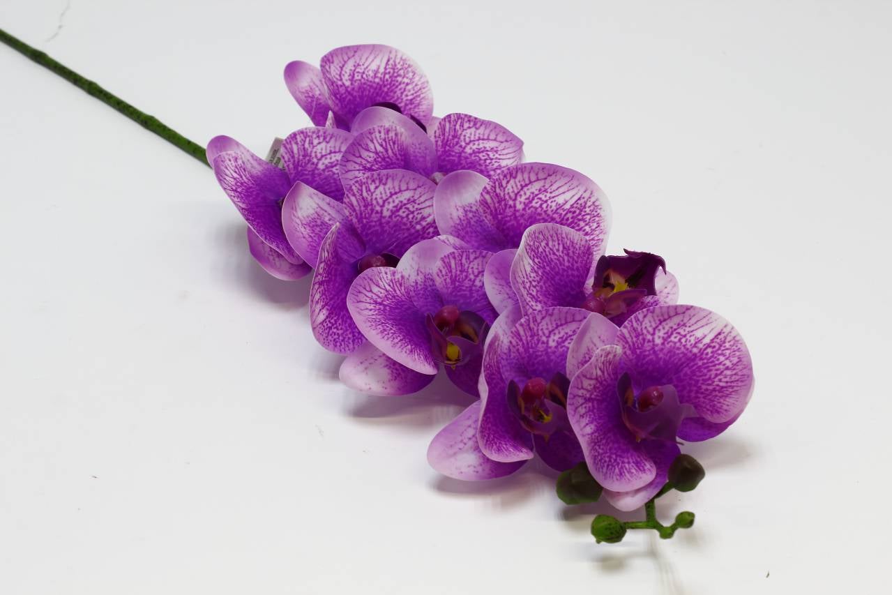Ветка орхидеи H95см силикон  Фиолетово/белый