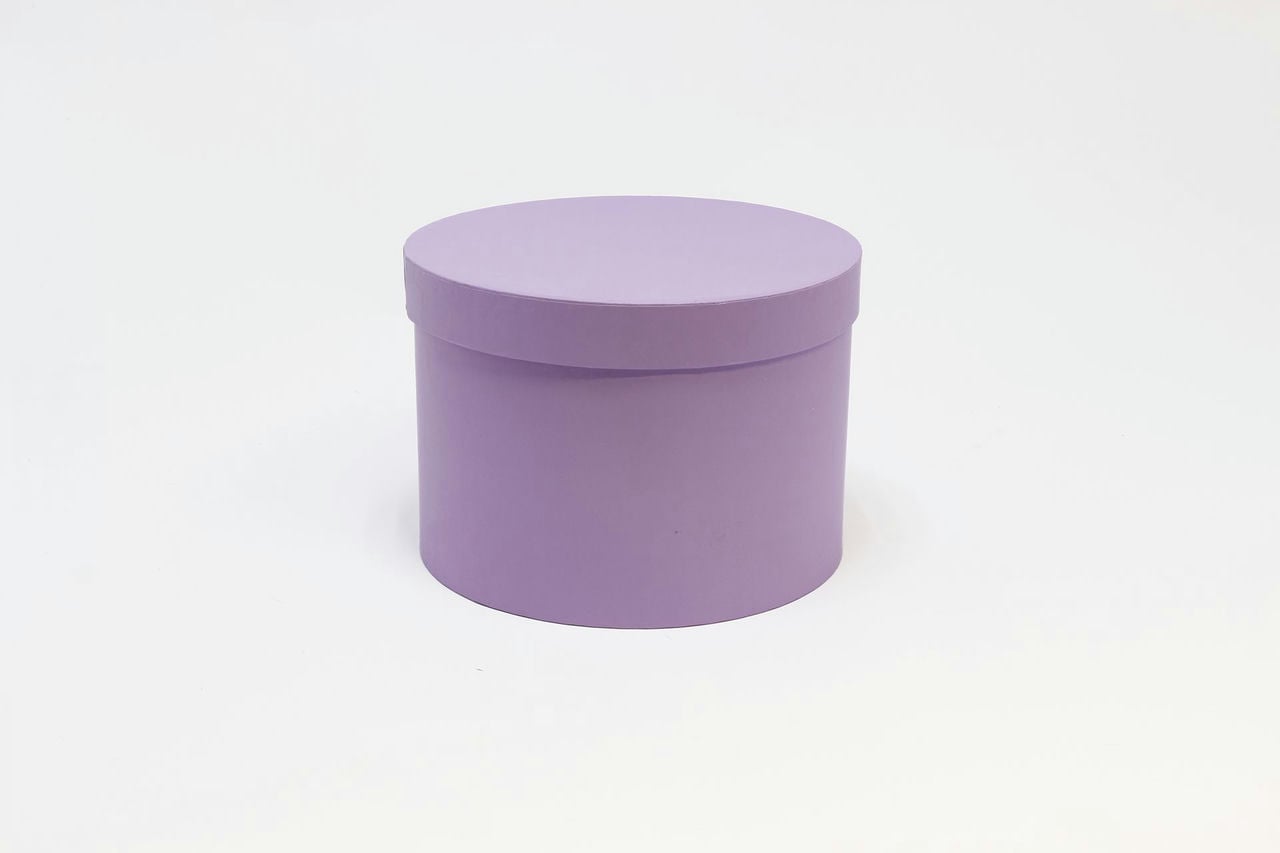 Коробка подарочная круг D23*16 см, Сиреневая (Арт) 7211006/1537-7