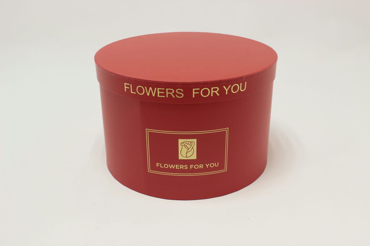 Коробка Круг "Flowers For You" 29,8*19 см, Красный (Арт) 7202400/4-2