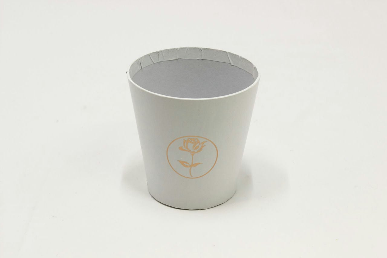 Коробка "Ваза для цветов" 10,7*10,6 см, с тиснением "Мини" Белый