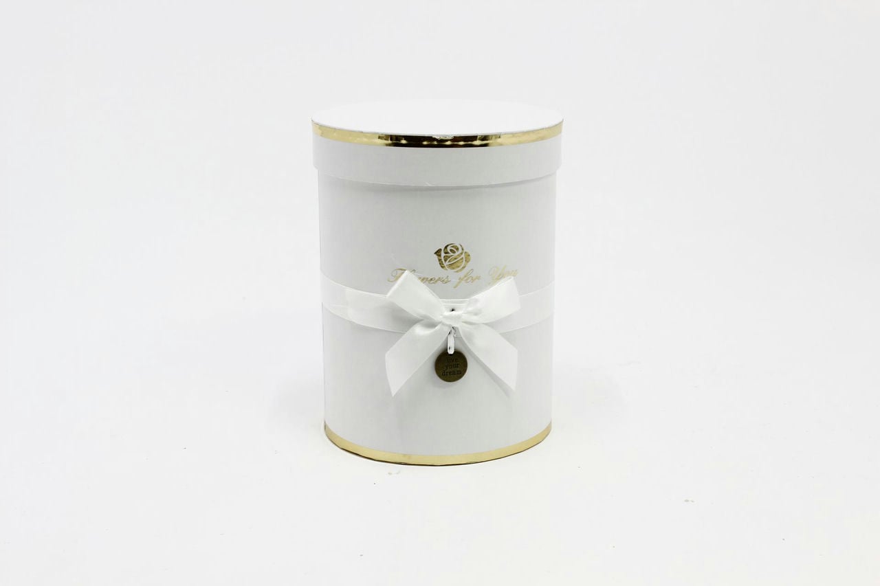 Коробка Цилиндр 15*19,5 см "Flowers for you" Белый (Арт) 720950/1-4 Коробка Цилиндр 15*19,5 см "Flowers for you" Белый (Арт) 720950/1-4
