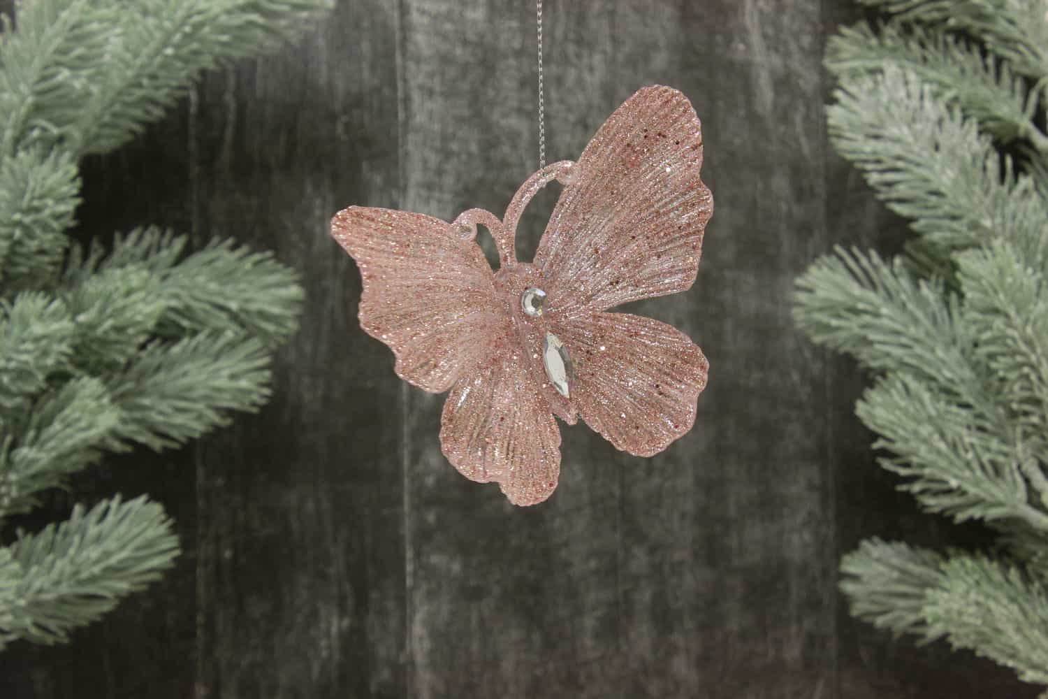 Украшение подвесное Бабочка (пластик), 11x12см, Розовый