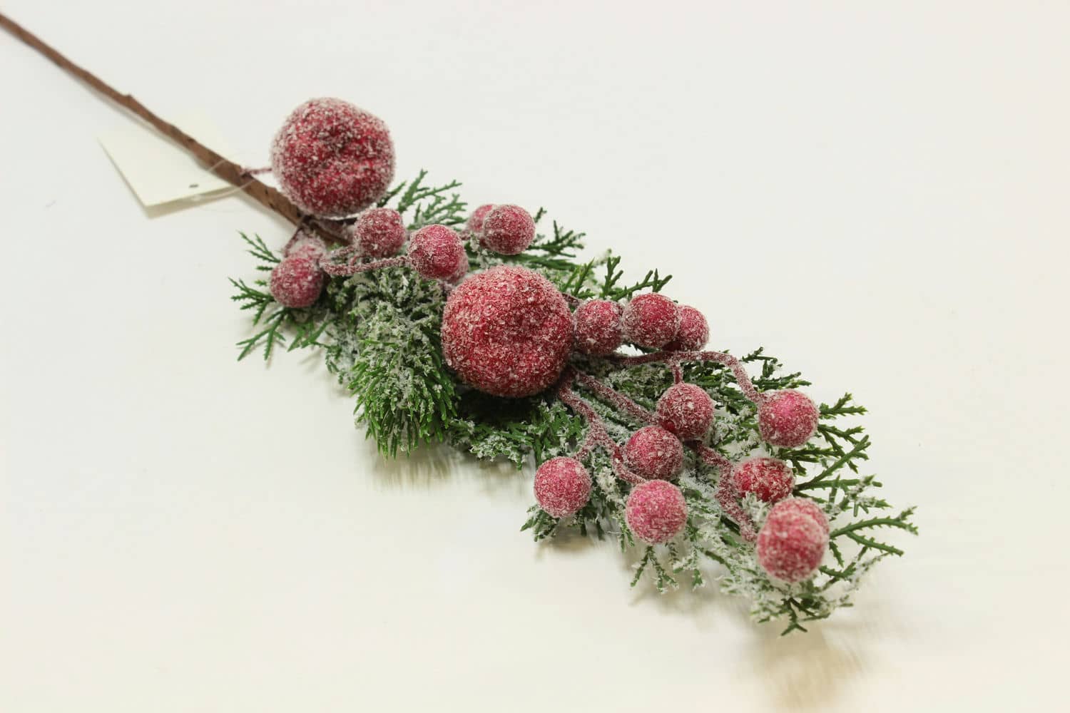 Ветка с заснеженными ягодами и яблоками, H67 см