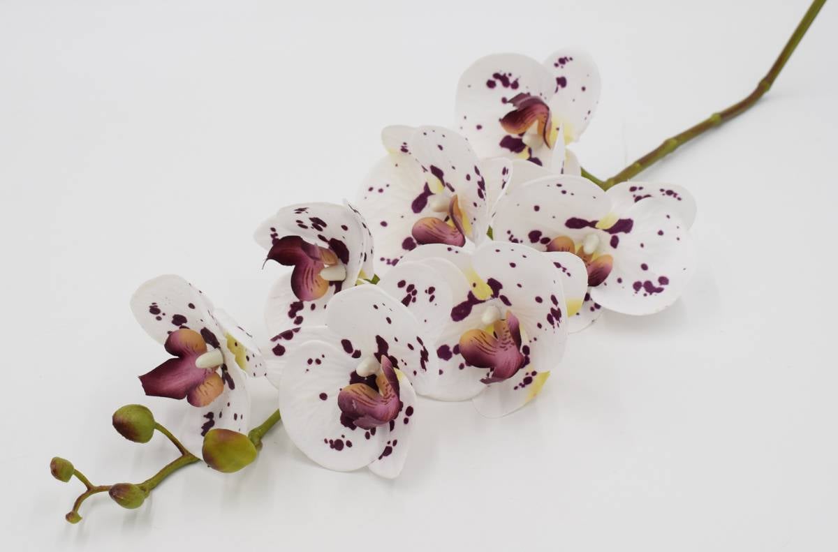 Ветка орхидеи "Вельс" H90см Белый