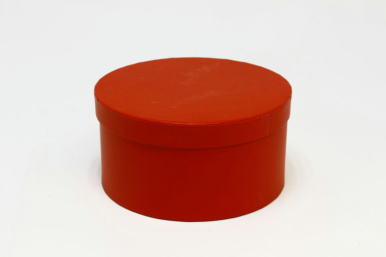 Коробка круг однотонная 20x20x10 см, Красный  (Арт) 88002635-2