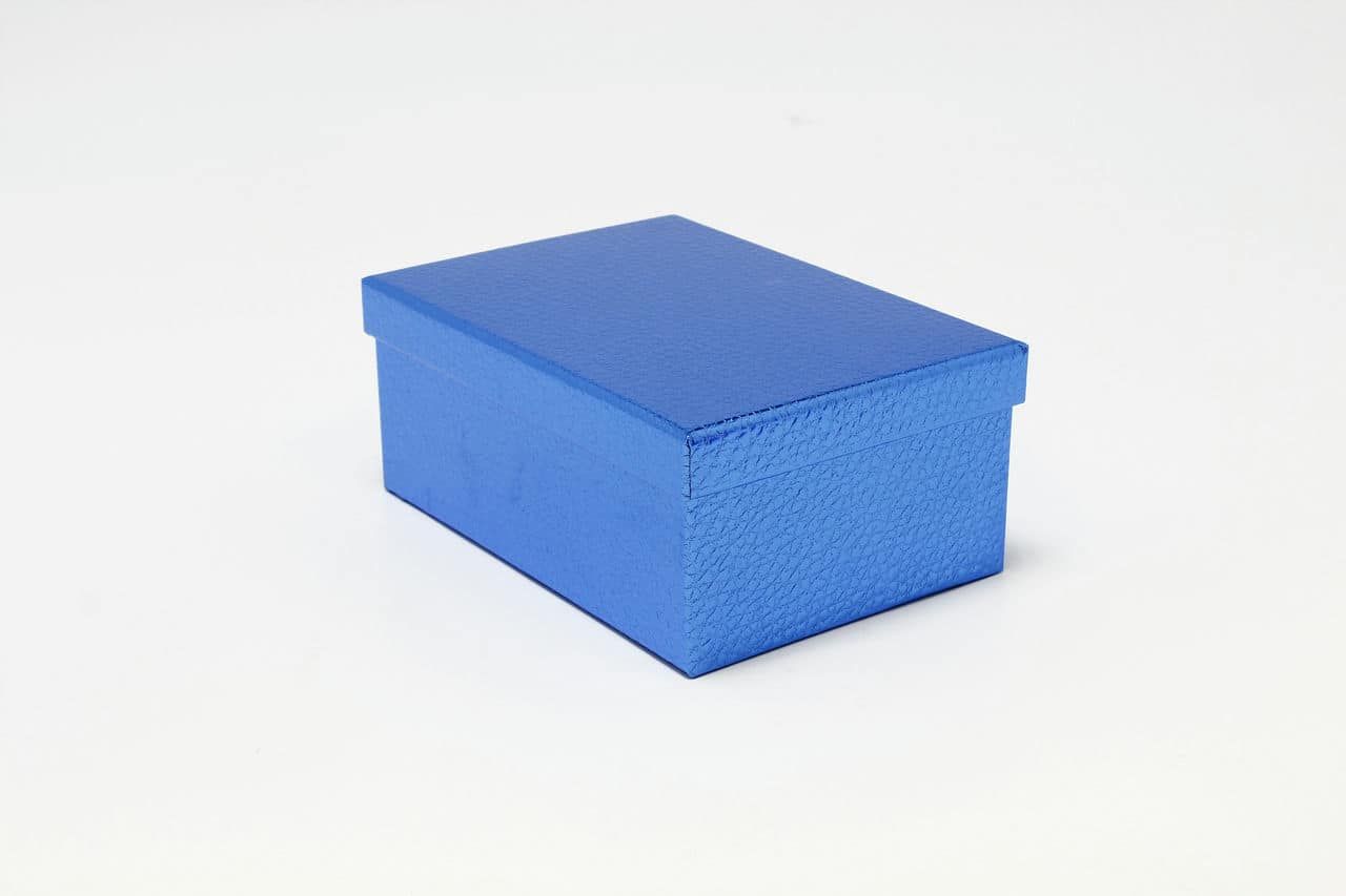 Коробка Прямоугольная 22,5*15,8*9,5 см "Кожа крокодила" Синий (Арт) 721604/0005-7