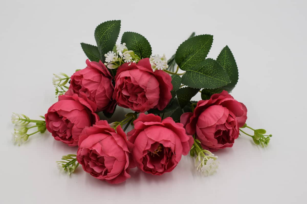 Букет пионов "Морти" H30см Бордовый