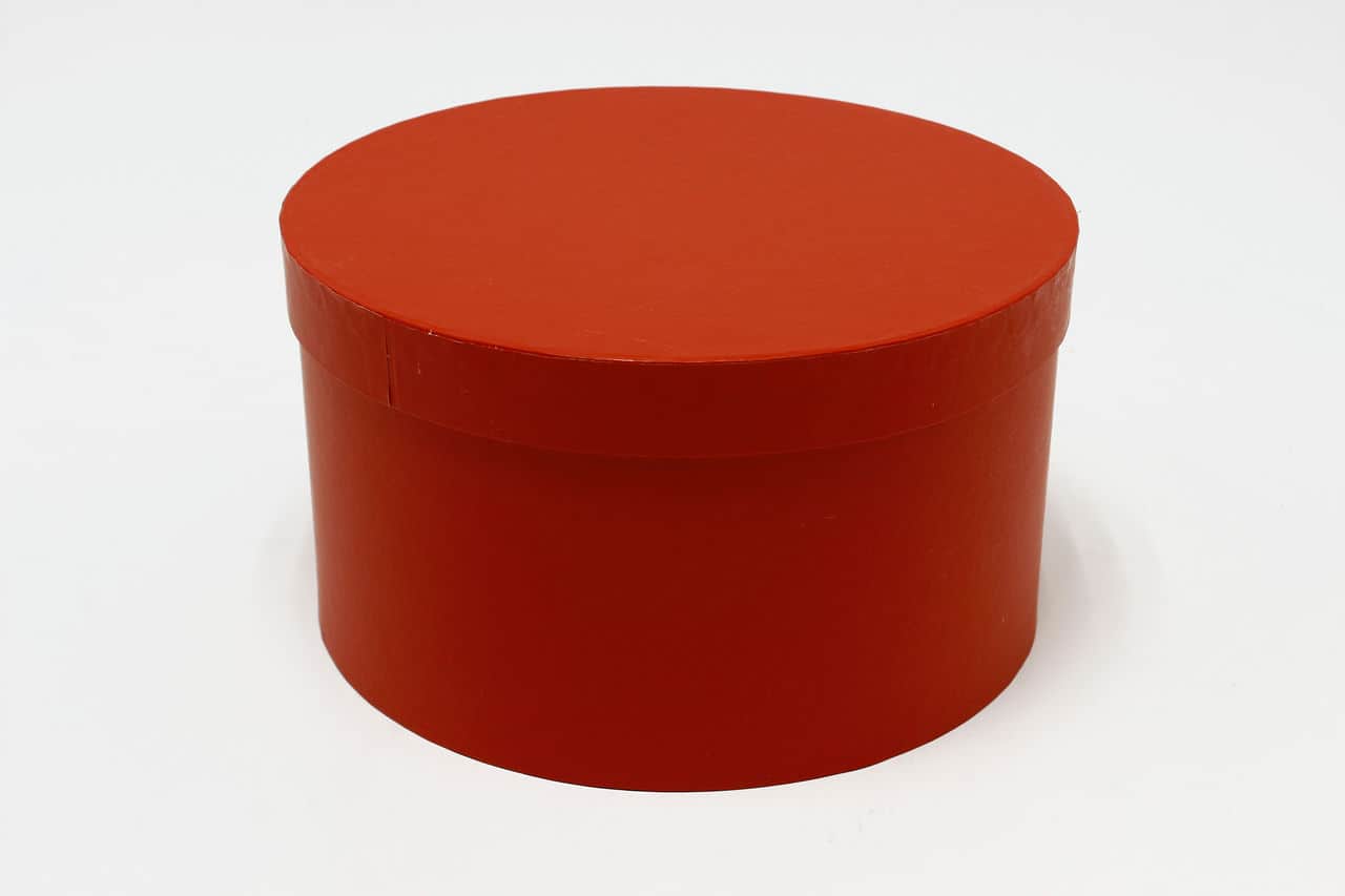 Коробка круг однотонная 24,5*13,8 см, Тёмно-красный (Арт) 721814/074-2