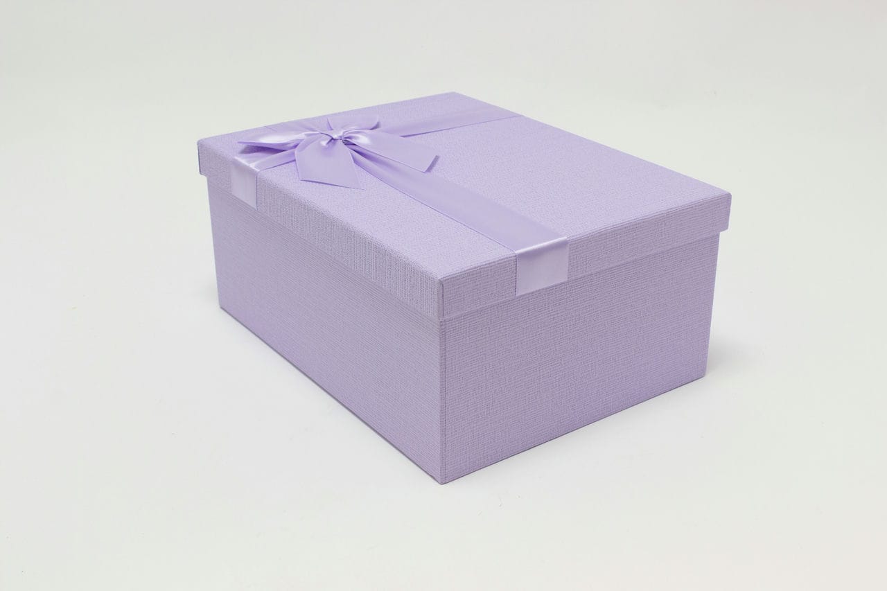 Коробка прямоугольная "Бант" Сиреневый 30*22,8*13,3 см (Арт) 721604/0031-3