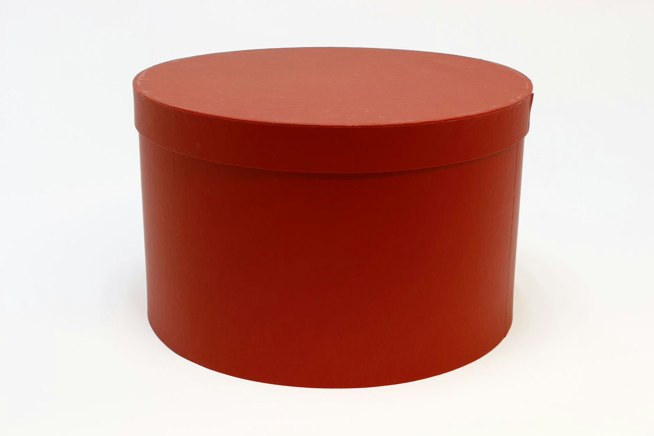 Коробка подарочная круг D36*22 см, Красная (Арт) 7211006/1535-3