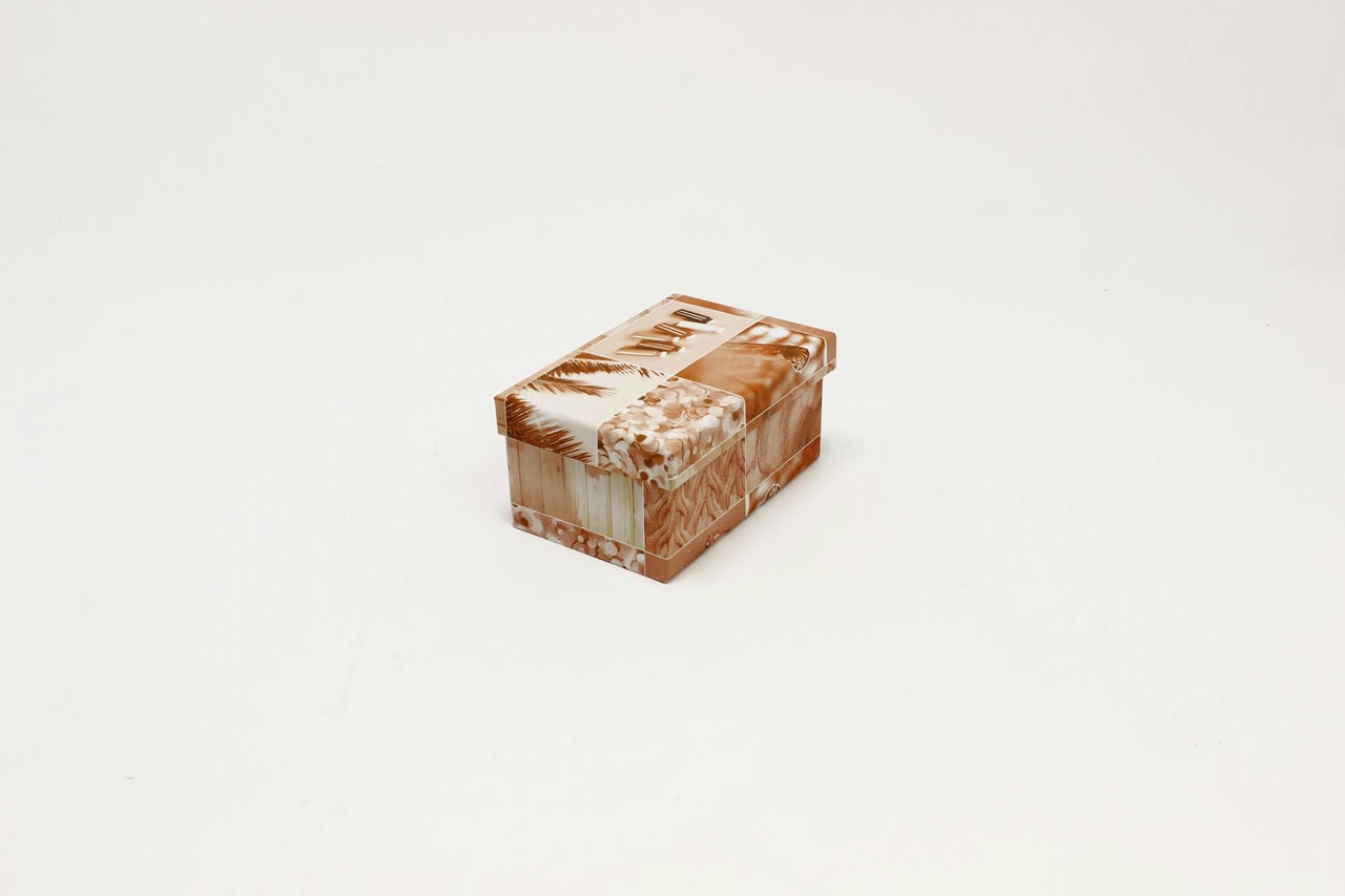 Коробка прямоугольная "Коллаж в персиковом тоне" 16,5*11*7,8 см (Арт) 721902/1799-14