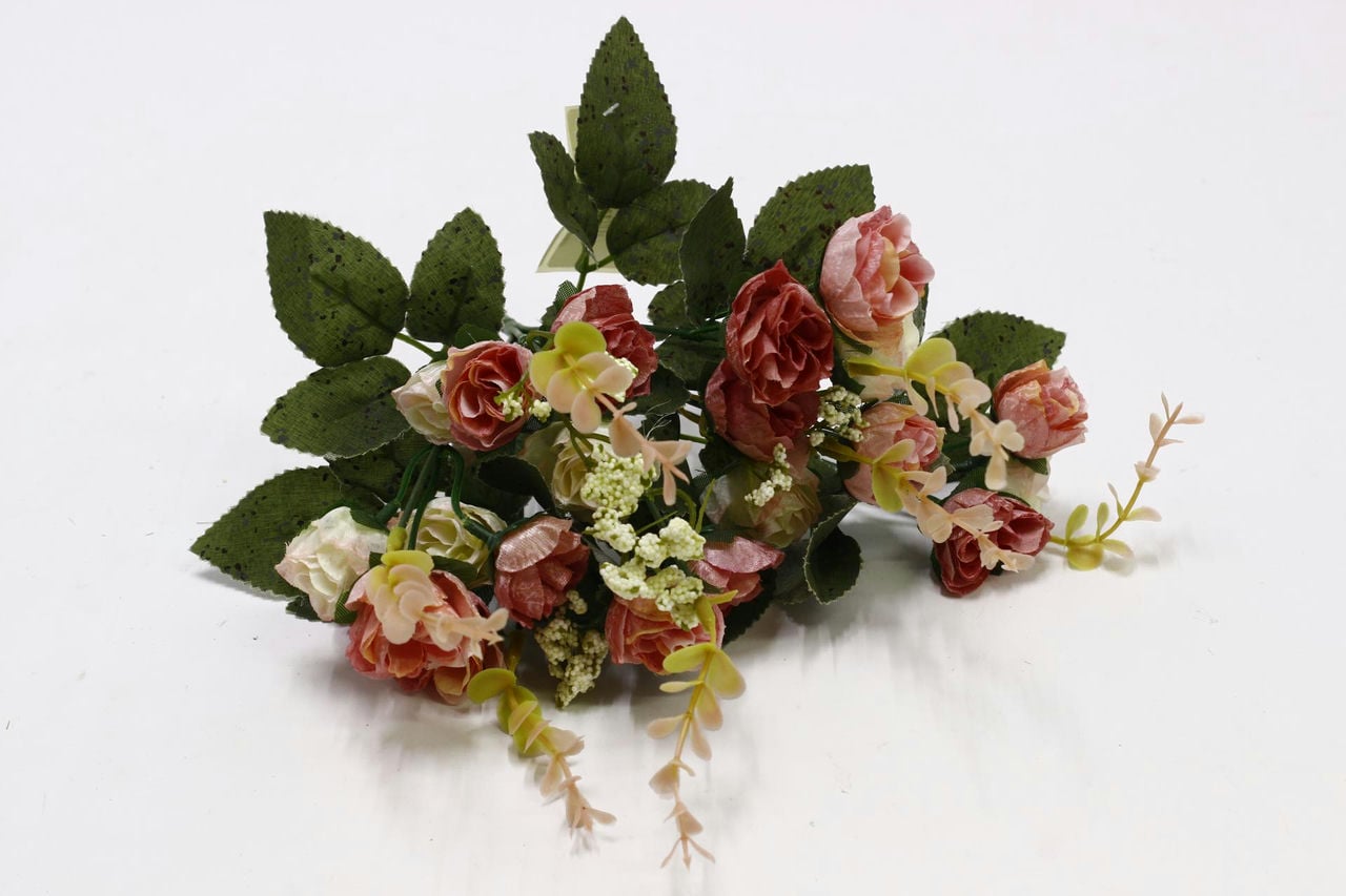 Букет мраморных роз "Шанталь" Н35см Кремово - розовый