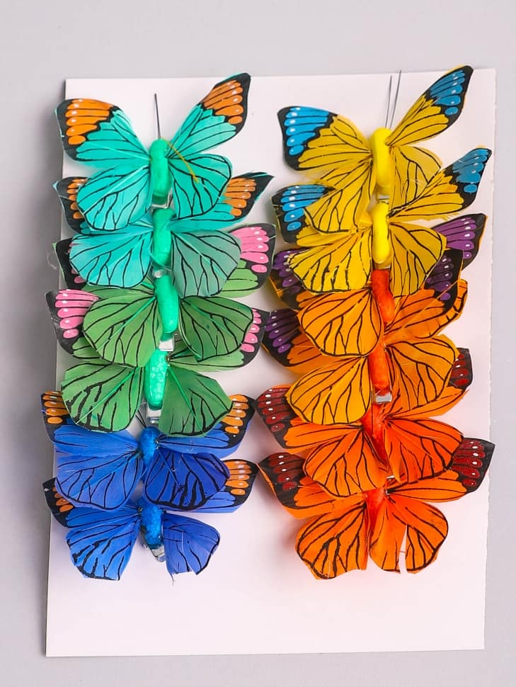 Бабочки  8см на прищепке, (1шт) цветные №1032