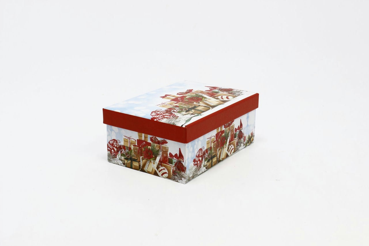 Коробка НГ прямоугольная 21*15*8,5 см "Подарки" (Арт) 730605/1668-9