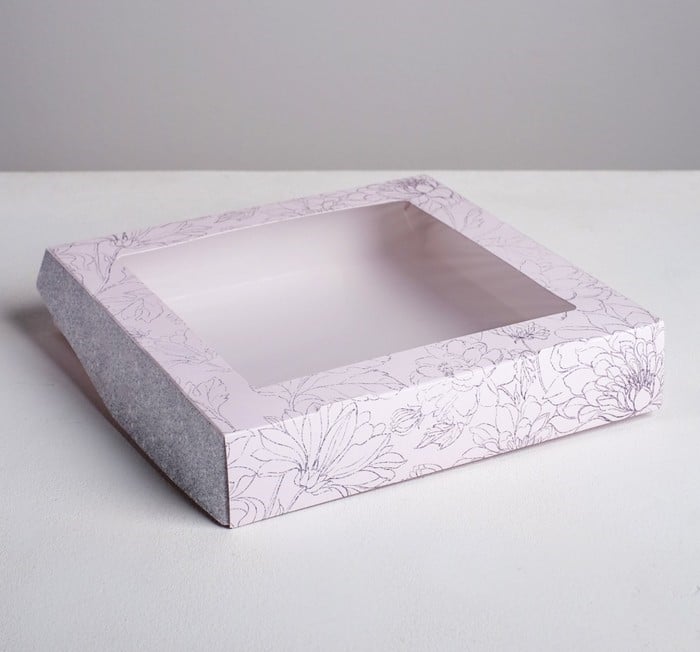Коробка складная «Flowers», 20 × 20 × 4 см