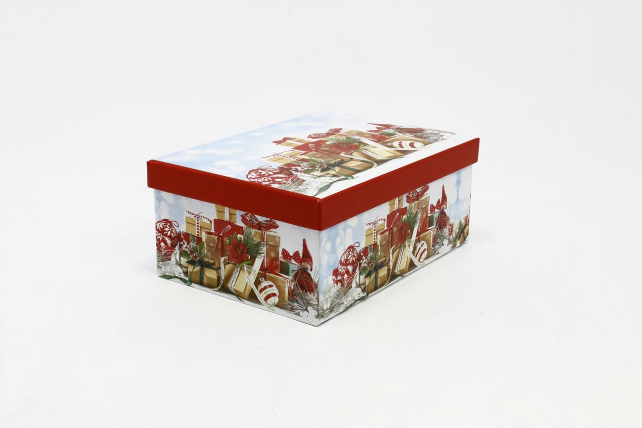 Коробка НГ прямоугольная 25*18*10,5 см "Подарки" (Арт) 730605/1668-7