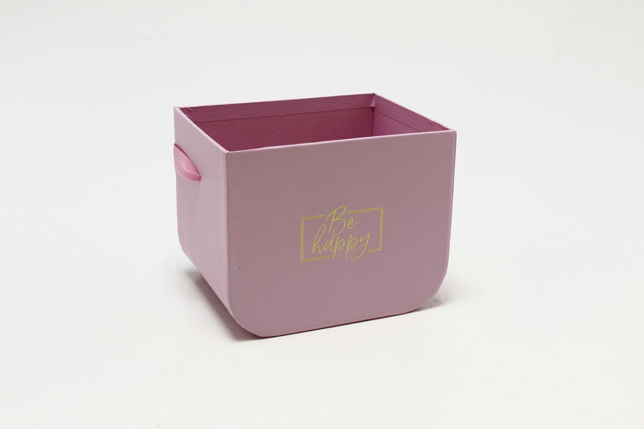 Коробка прямоугольная  14*11*11,5 с закругленнием, Розовый (Арт) 720182/11-2