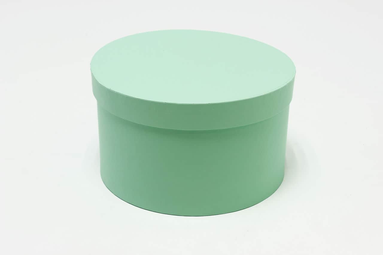 Коробка круг однотонная 22,5*12,8 см, Светло-зелёный (Арт) 721814/1533-3