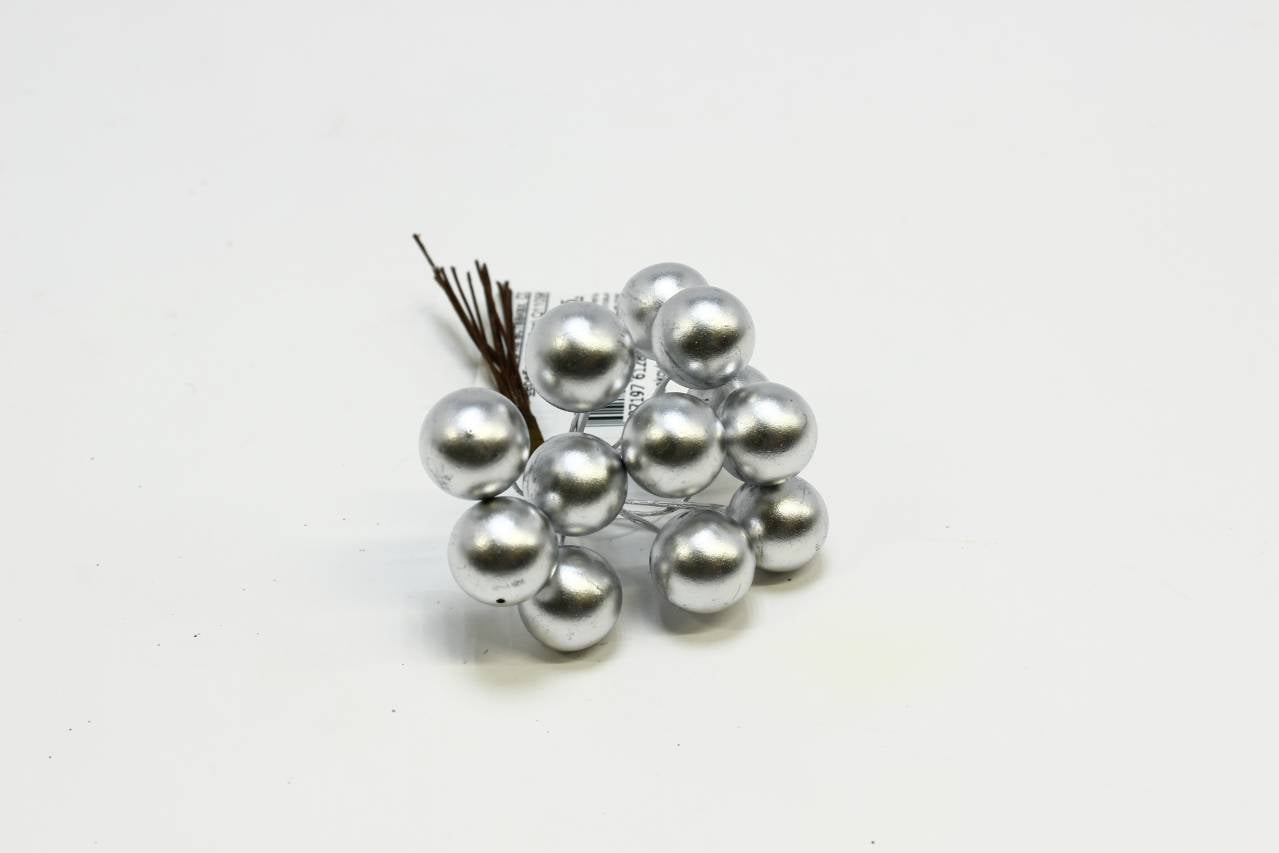 Набор шариков на вставках, D2xL11см, серебряный (Арт) Q11096-4