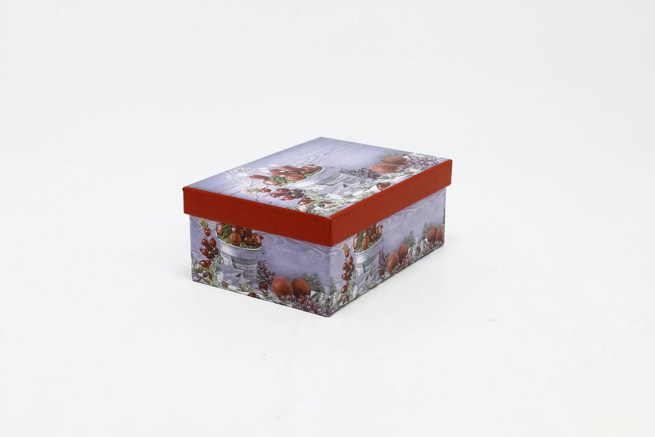Коробка НГ прямоугольная 21*15*8,5 см "Новогодний натюрморт" (Арт) 730605/1666-9