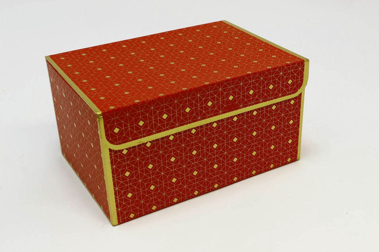 Коробка сундук подарочный 25,3*18*13,5 см  на магните Красный (Арт) 7205871/1