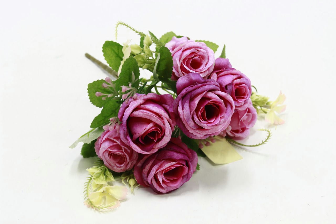 Букет роз "Радужный жасмин" Н32см Фуксия