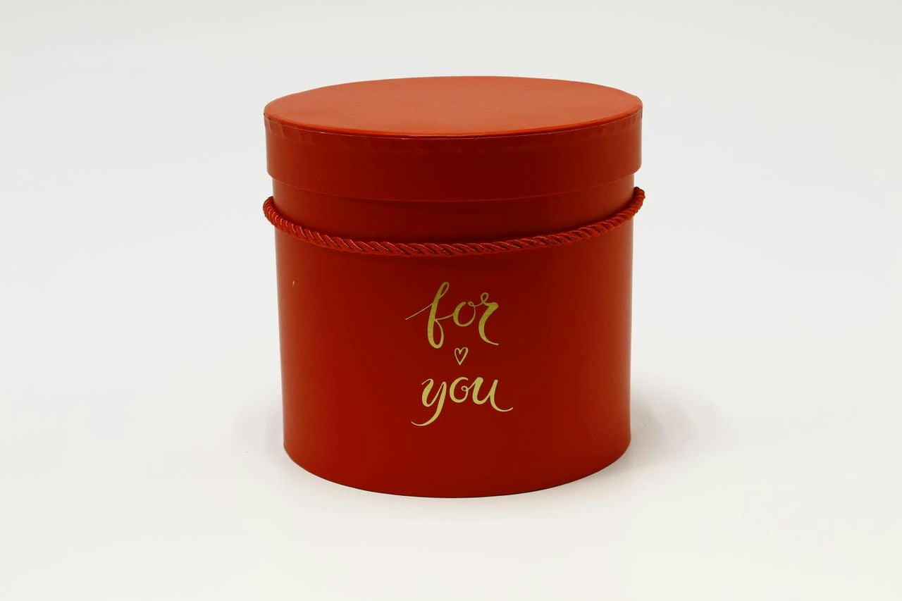 Коробка цилиндр "For you" 16*15см, Красный (Арт) 720112/152-2