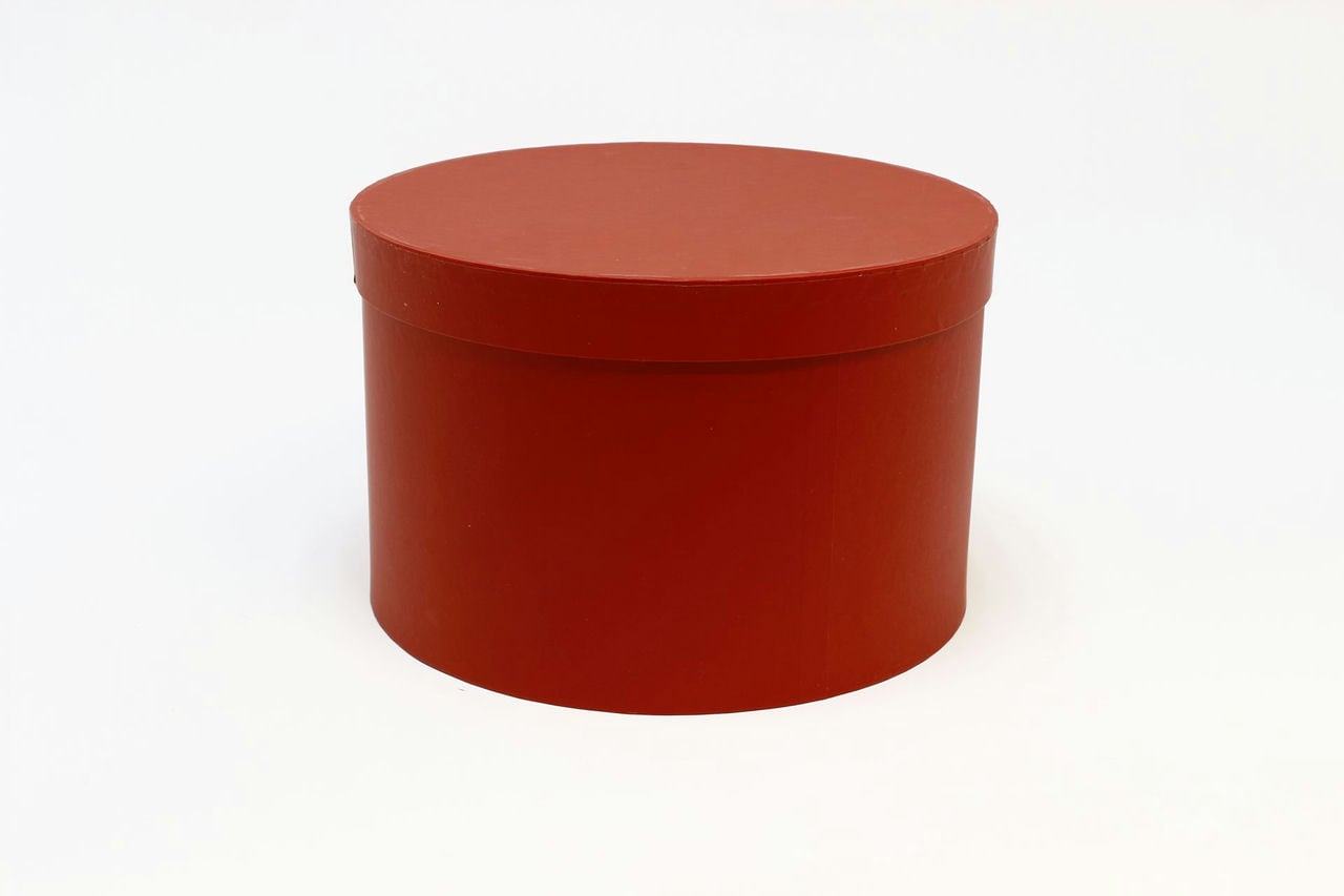 Коробка подарочная круг D30*19 см, Красная (Арт) 7211006/1535-5
