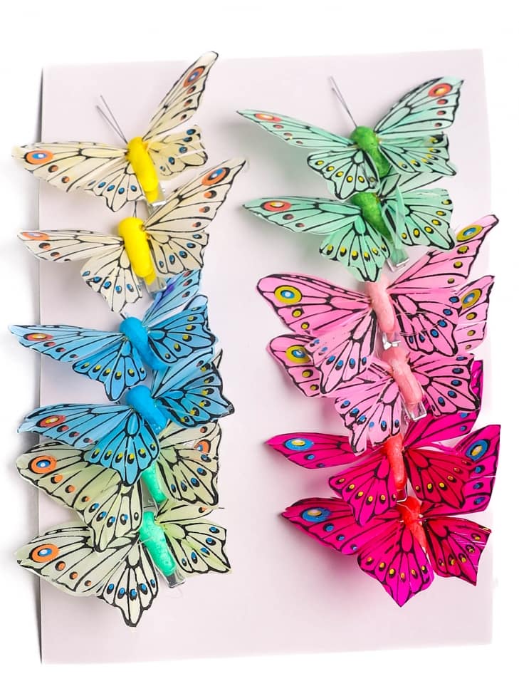 Бабочки  8см на прищепке, (1шт) цветные №1030