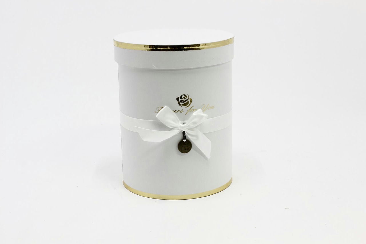 Коробка Цилиндр 17*21,5 см "Flowers for you" Белый (Арт) 720950/1-3 Коробка Цилиндр 17*21,5 см "Flowers for you" Белый (Арт) 720950/1-3