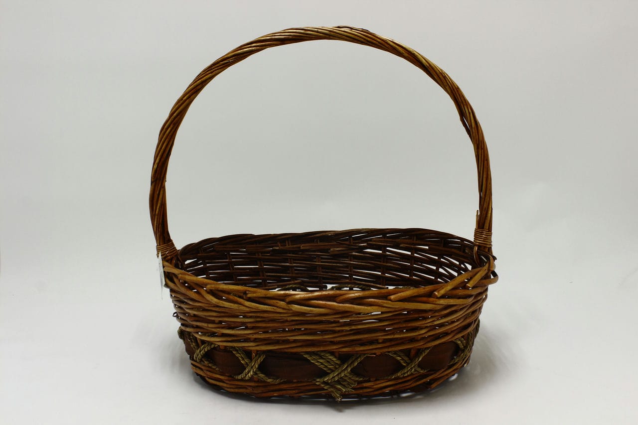 Корзина из Ивы (овальная) 45*35*H16*НH43 см (Арт) 4840164-1