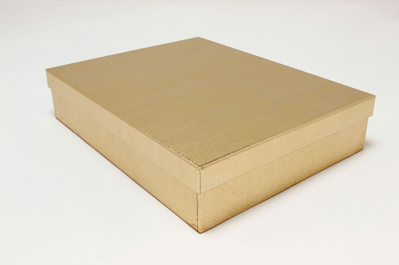 Коробка прямоугольник "Кожа крокодила" 46*36,5*10,5 см, Розовое золото (Арт) 721607/0004-1