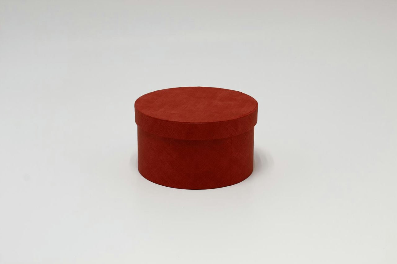 Подарочная коробка Круг "Текстура" 17,5*9,5 см Красный (Арт) 7218001/0041-7
