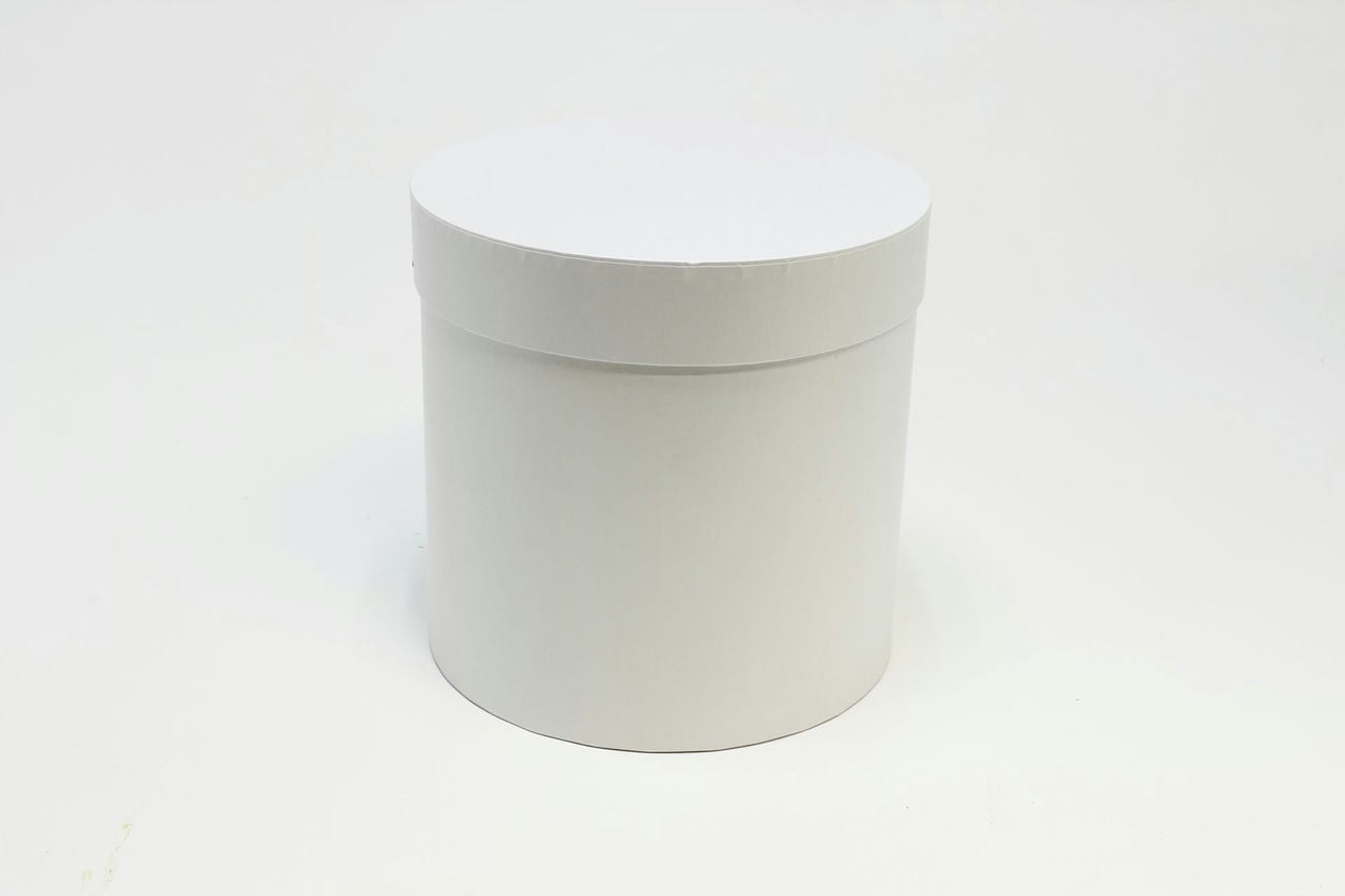 Коробка цилиндр "Exclusive" 18*18 см, белый перламутр  (Арт) КЦ-016/1