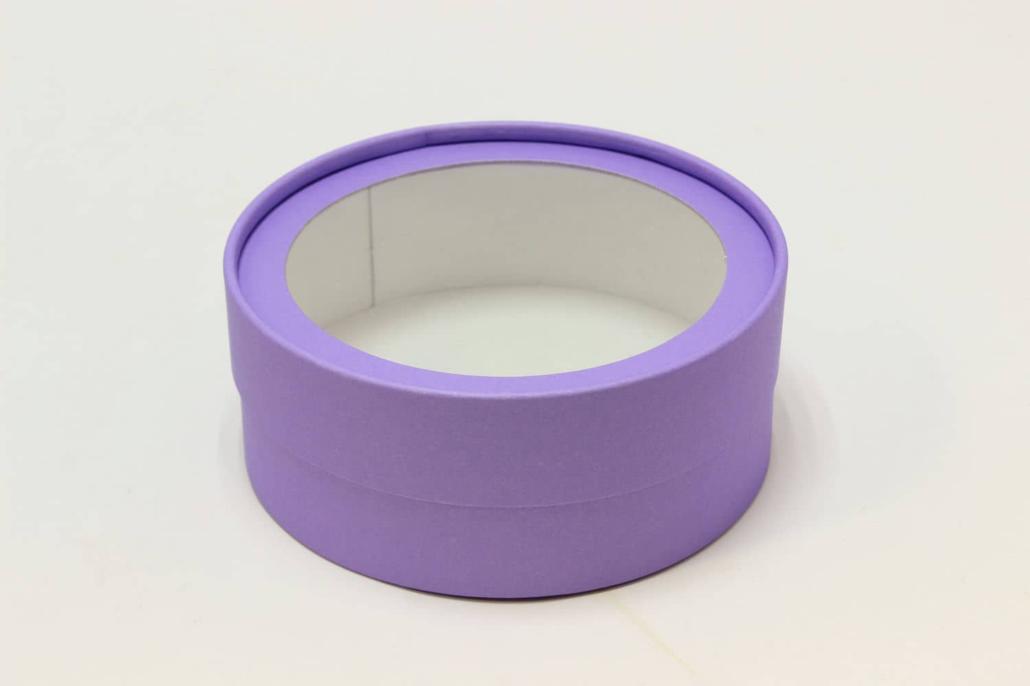 Подарочная коробка круглая с прозрачным окном D16*H5 Фиолетовый №28