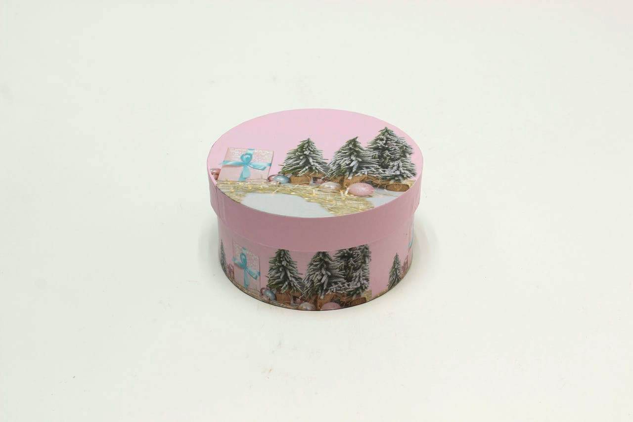 Коробка Круг НГ "Подарок под ёлочкой" 14*14*7,5 см (Арт) 88004046-3