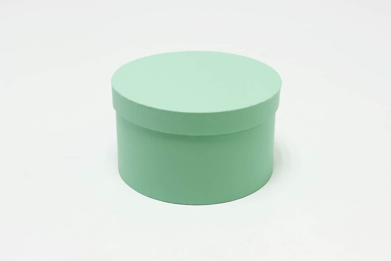 Коробка круг однотонная 19*10,8 см, Светло-зелёный (Арт) 721814/1533-5